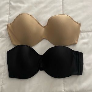 36c Maidenform strapless Bras - Lot of 2 - Very supportive and no slip grips!